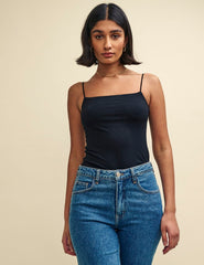 Black Jersey Strappy Cami Top