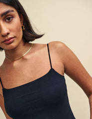 Black Jersey Strappy Cami Top