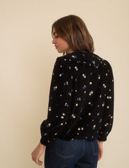 Black Cord Floral Emmie Blouse
