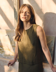 Khaki Green Swing Top