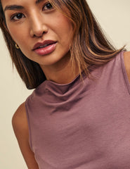 Dusky Pink Cowl Neck Camille Top