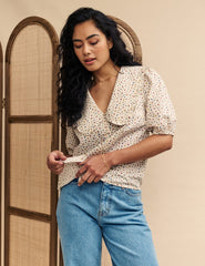 Cream Ditsy Floral Emmie Blouse