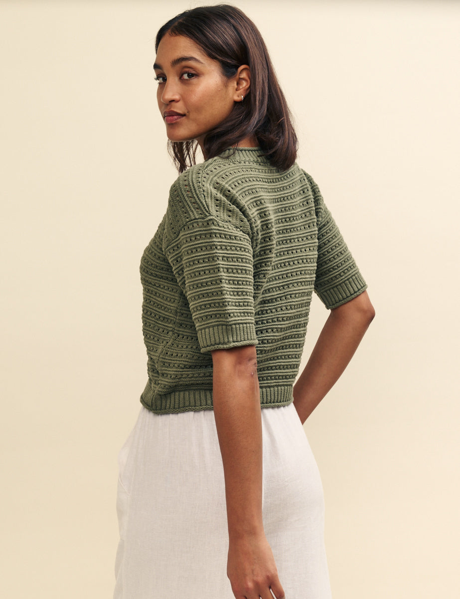 Green Knitted T-Shirt