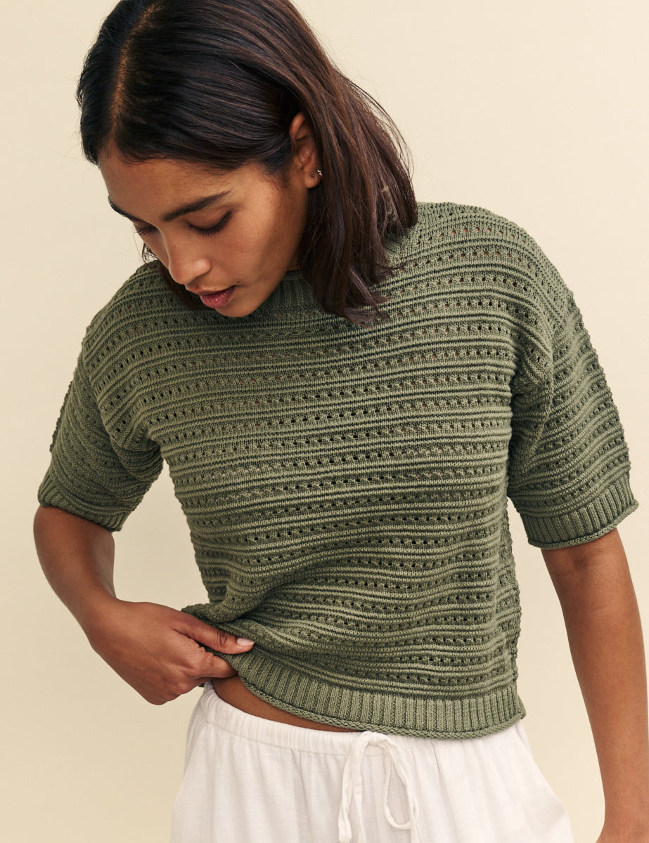 Green Knitted T-Shirt