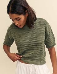 Green Knitted T-Shirt